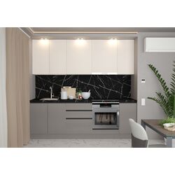 Bucatarie Art Flame Gola SM 2.4m (Cream/Stone Grey)