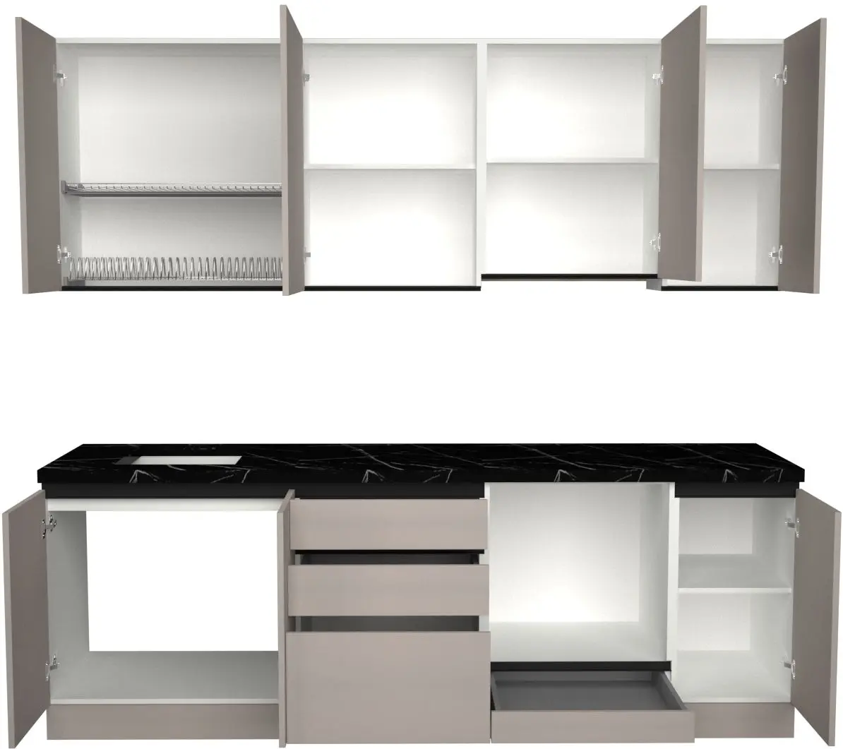 Bucatarie Art Flame Gola SM 2.4m (New Grey)