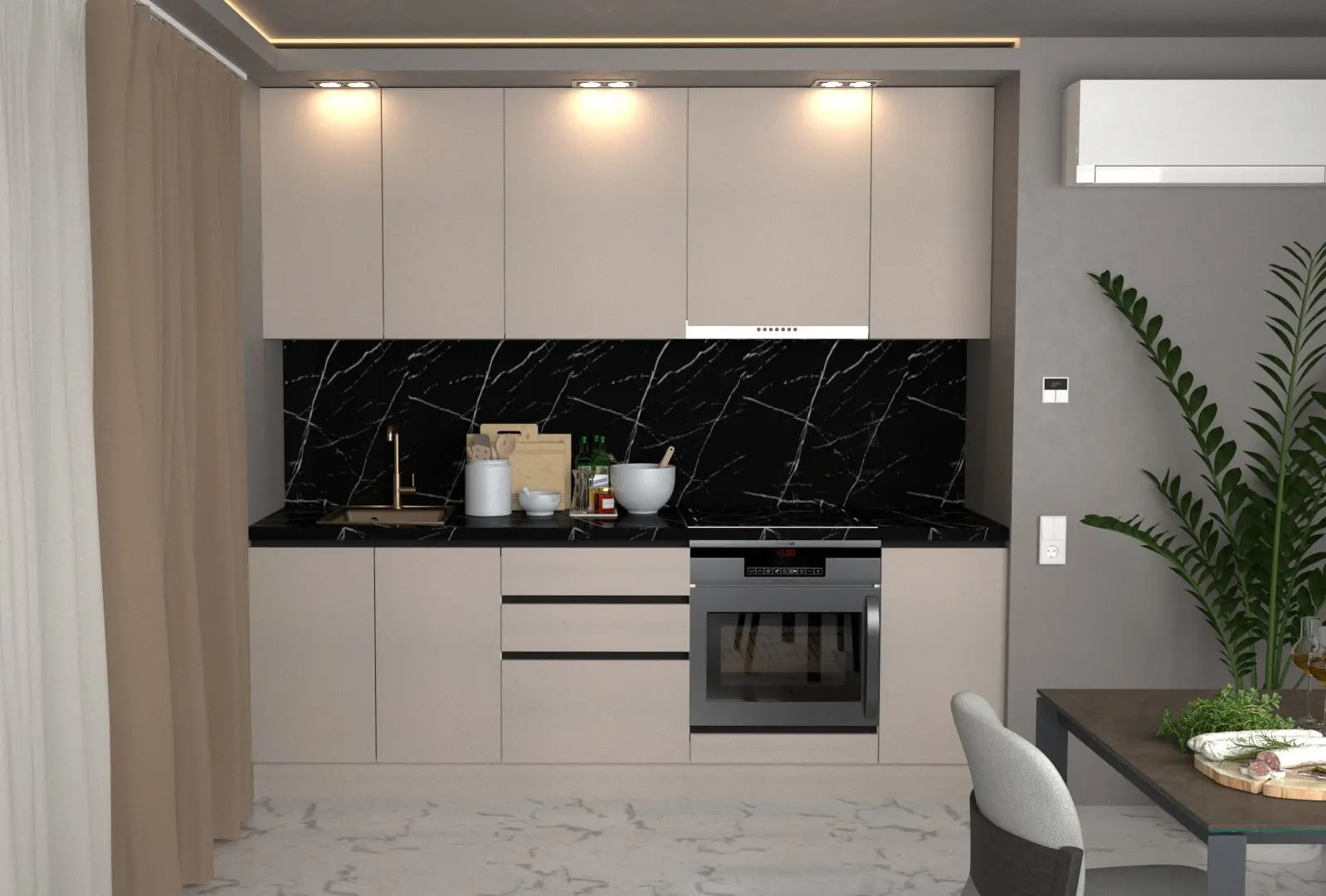 Bucatarie Art Flame Gola SM 2.4m (New Grey)