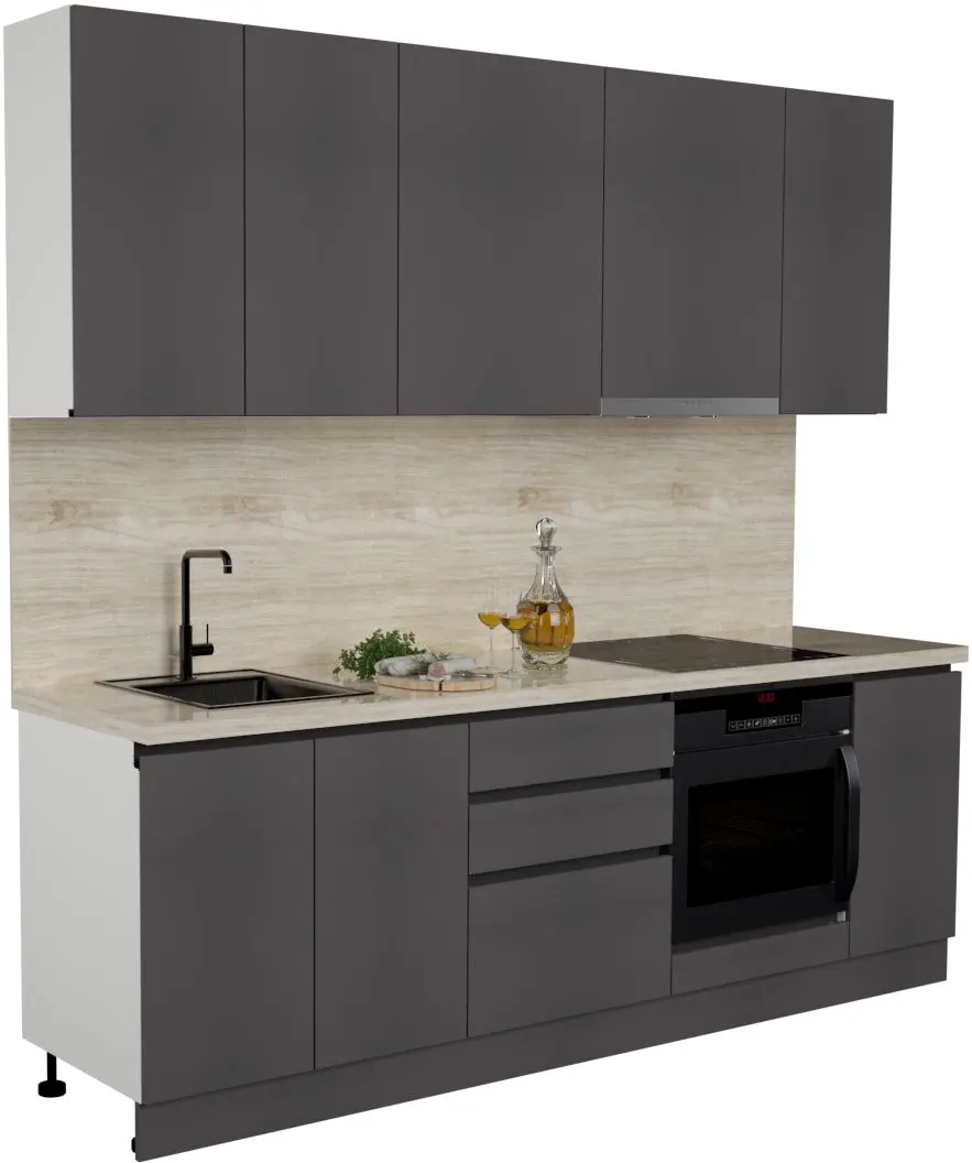 Bucatarie Art Flame Gola SM 2.4m (Storm Grey)