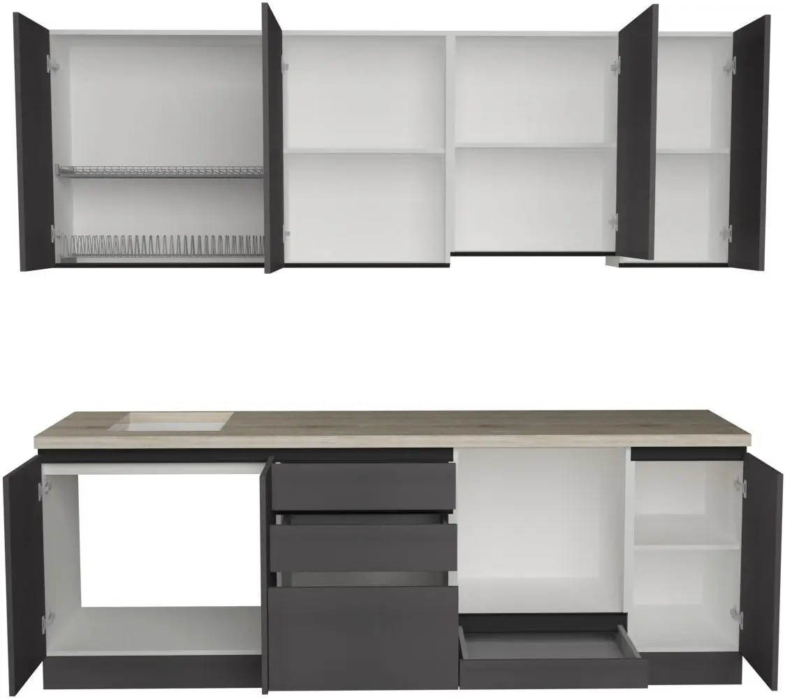 Bucatarie Art Flame Gola SM 2.4m (Storm Grey)