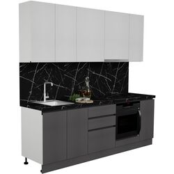 Bucatarie Art Flame Gola SM 2.4m (White/Storm Grey) Thumb