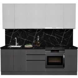 Bucatarie Art Flame Gola SM 2.4m (White/Storm Grey) Thumb