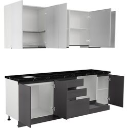 Bucatarie Art Flame Gola SM 2.4m (White/Storm Grey) Thumb