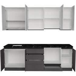 Bucatarie Art Flame Gola SM 2.4m (White/Storm Grey) Thumb