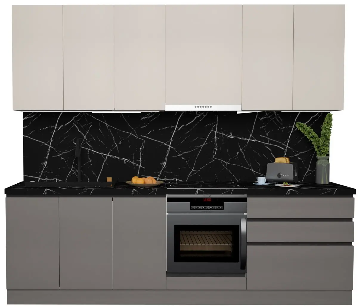 Bucatarie Art Flame Gola SM 2.6m (Cream/Stone Grey)