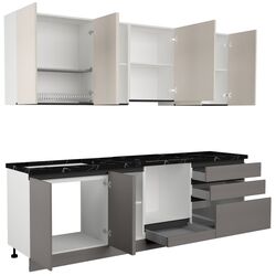 Bucatarie Art Flame Gola SM 2.6m (Cream/Stone Grey) Thumb