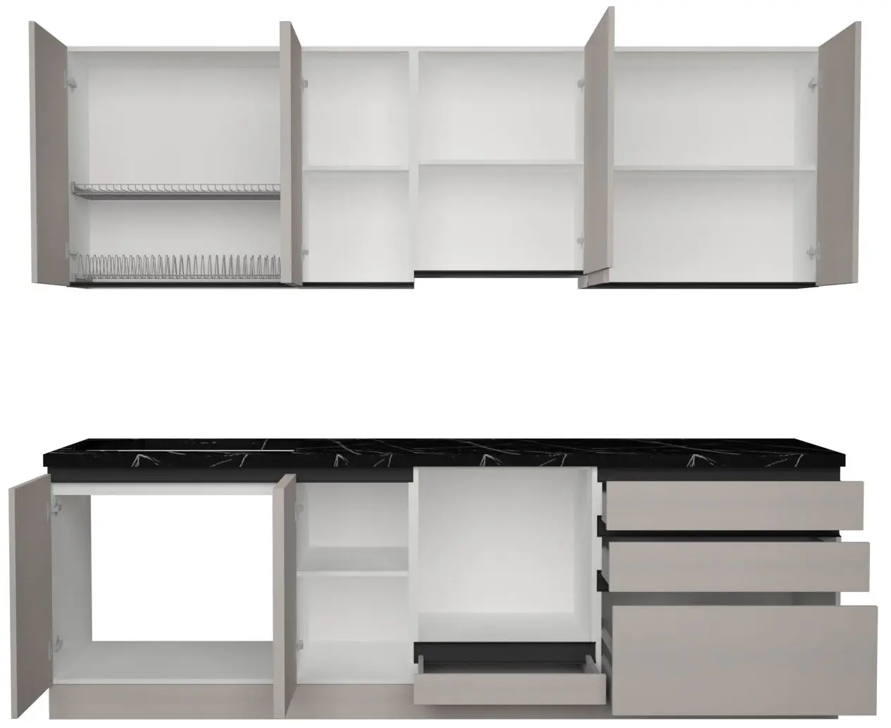 Bucatarie Art Flame Gola SM 2.6m (Grey)