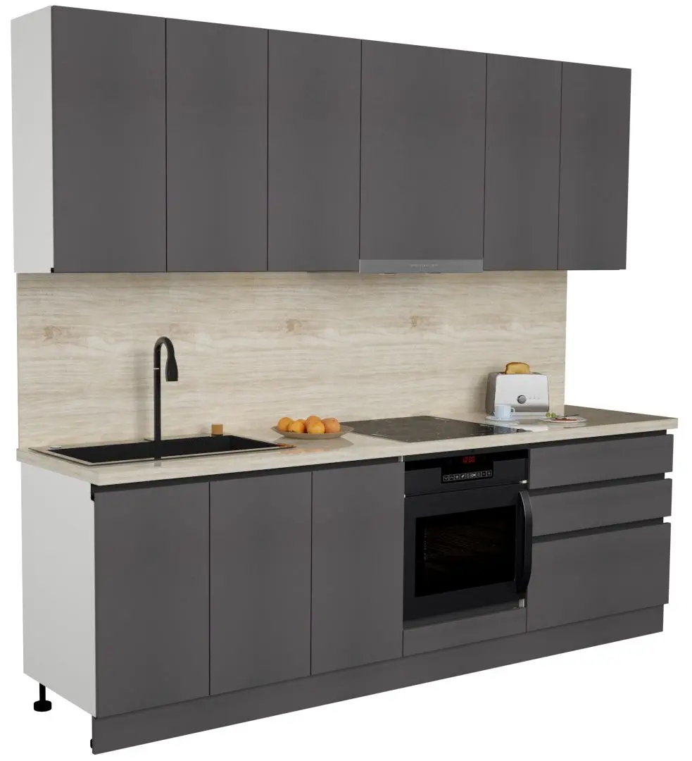 Bucatarie Art Flame Gola SM 2.6m (Storm Grey)