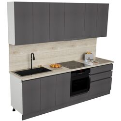 Bucatarie Art Flame Gola SM 2.6m (Storm Grey) Thumb