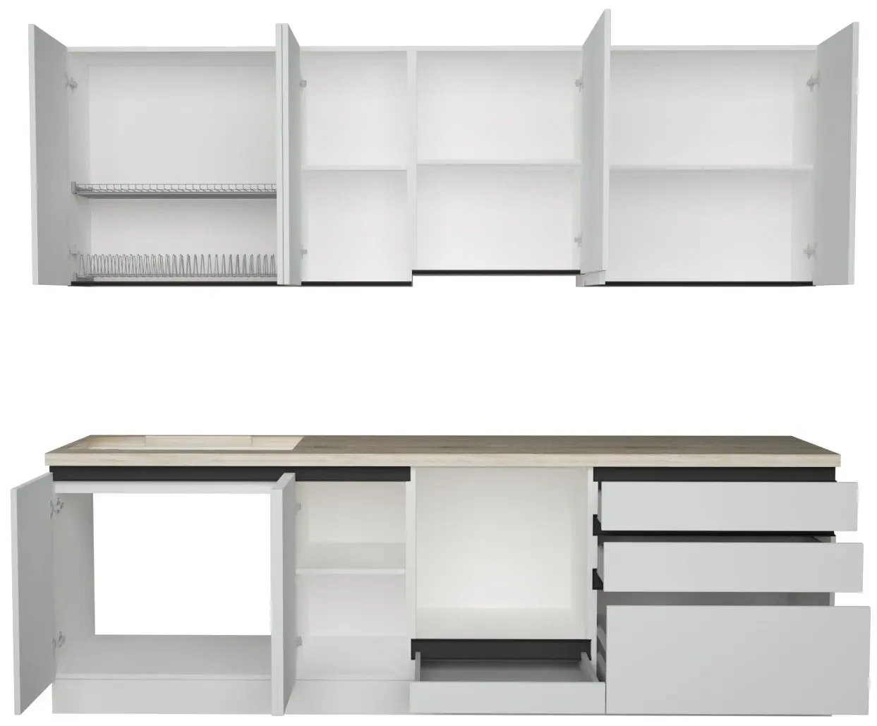 Bucatarie Art Flame Gola SM 2.6m (White)