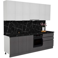 Кухня Art Flame Gola SM 2.6м (White/Storm Grey) Thumb