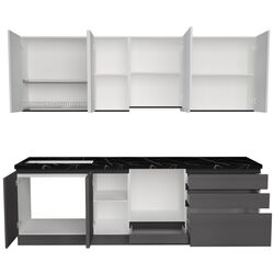 Кухня Art Flame Gola SM 2.6м (White/Storm Grey) Thumb