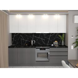 Bucatarie Art Flame Gola SM 2.6m (White/Storm Grey)