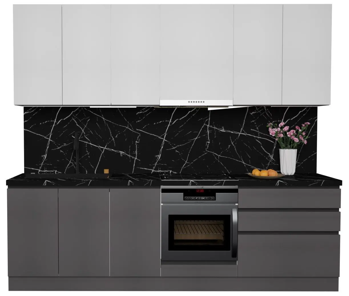 Кухня Art Flame Gola SM 2.6м (White/Storm Grey)