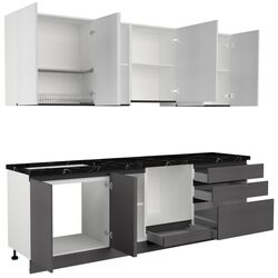 Кухня Art Flame Gola SM 2.6м (White/Storm Grey) Thumb