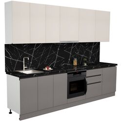 Кухня Art Flame Gola SM 3.0м (Cream/Stone Grey) Thumb