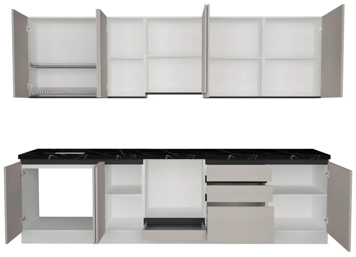 Bucatarie Art Flame Gola SM 3.0m (Grey)