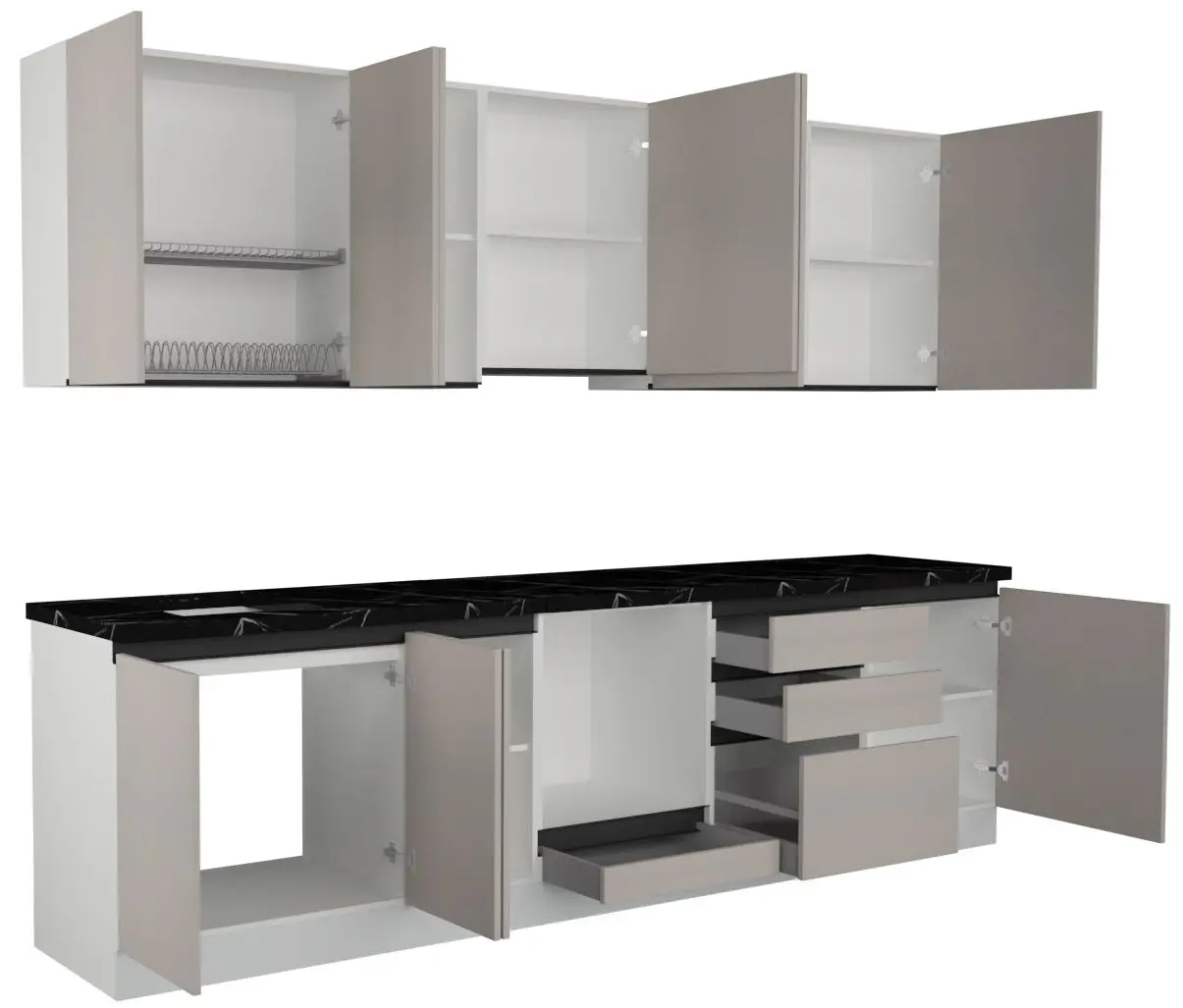 Bucatarie Art Flame Gola SM 3.0m (Grey)