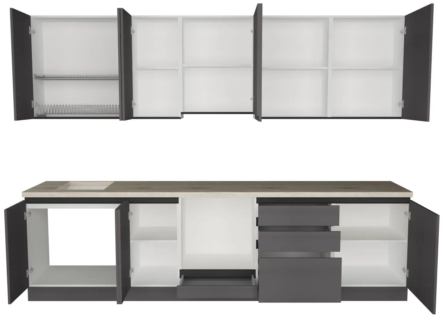 Bucatarie Art Flame Gola SM 3.0m (Storm Grey)