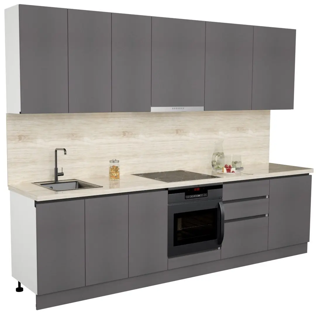 Bucatarie Art Flame Gola SM 3.0m (Storm Grey)