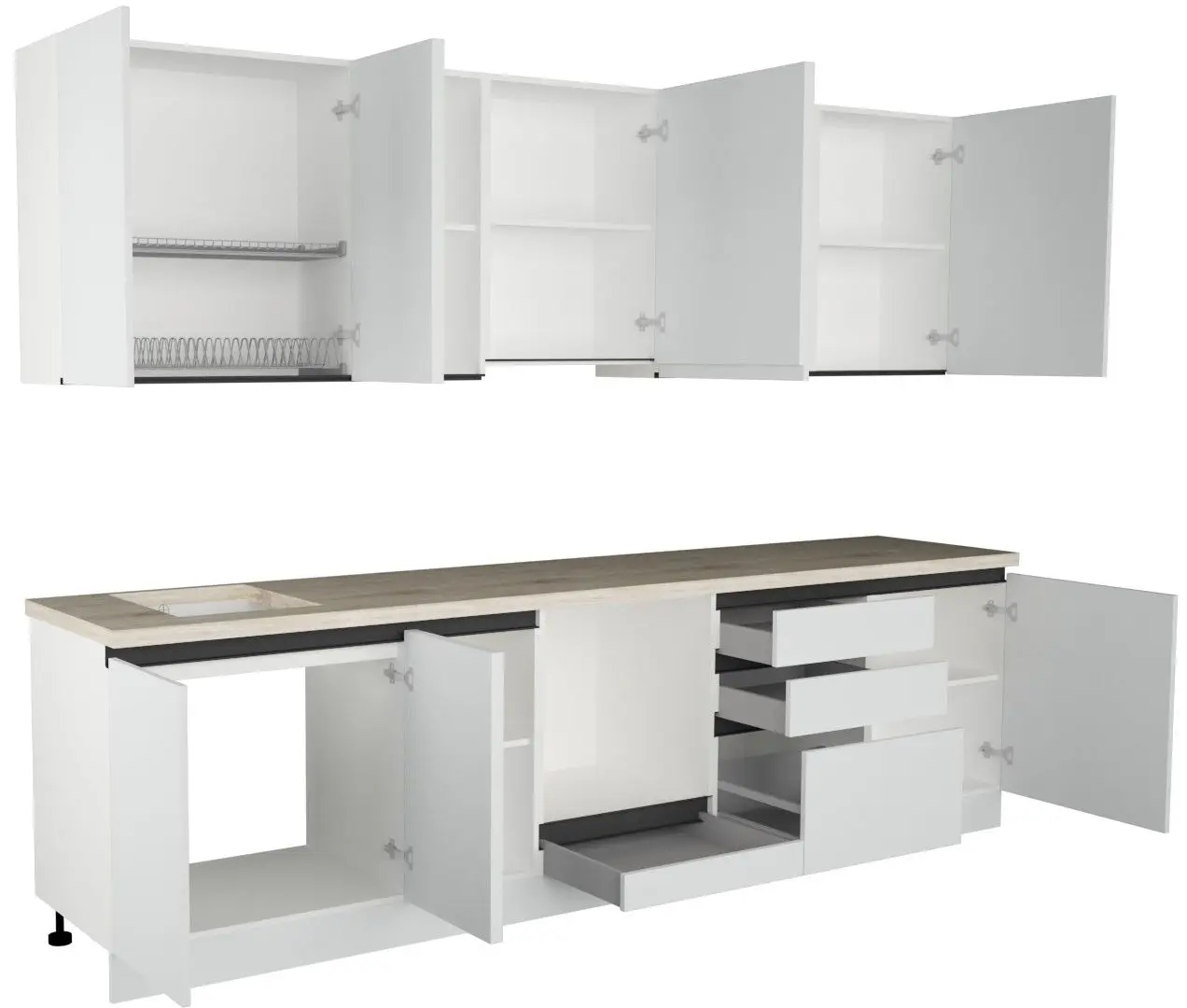 Bucatarie Art Flame Gola SM 3.0m (White)