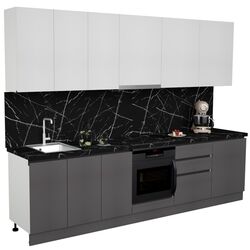 Кухня Art Flame Gola SM 3.0м (White/Storm Grey) Thumb