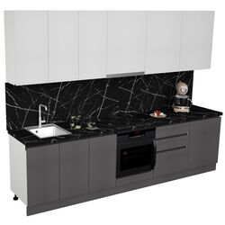 Кухня Art Flame Gola SM 3.0м (White/Storm Grey) Thumb