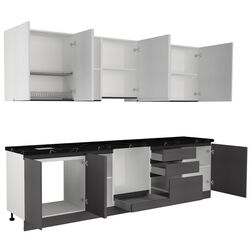 Кухня Art Flame Gola SM 3.0м (White/Storm Grey) Thumb