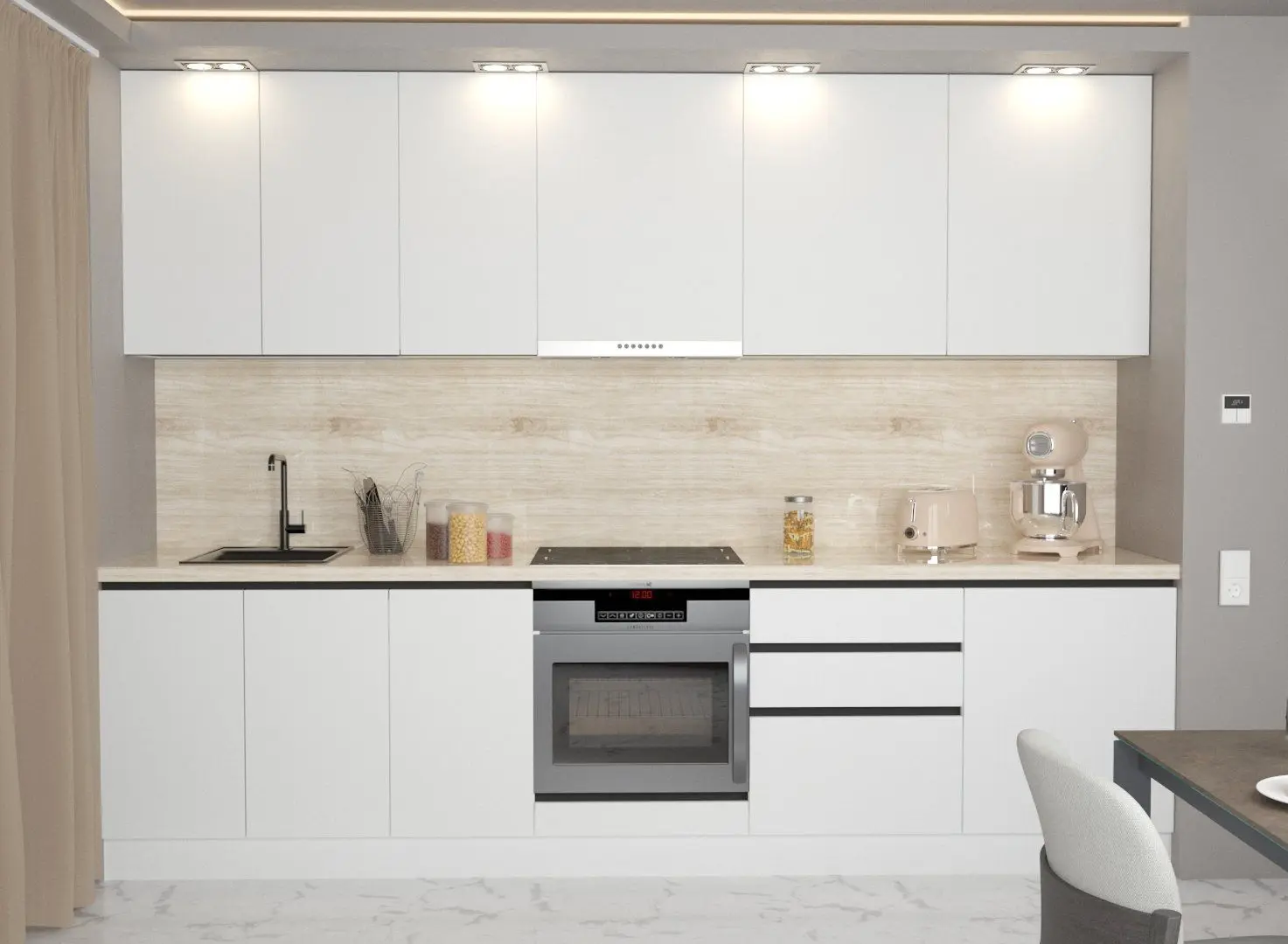 Bucatarie Art Flame Gola SM 3.0m (White)