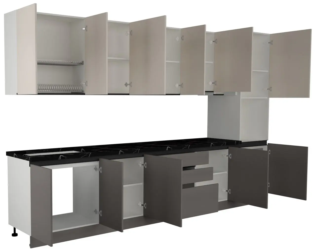 Кухня Art Flame Gola SM 3.6м (Cream/Stone Grey)