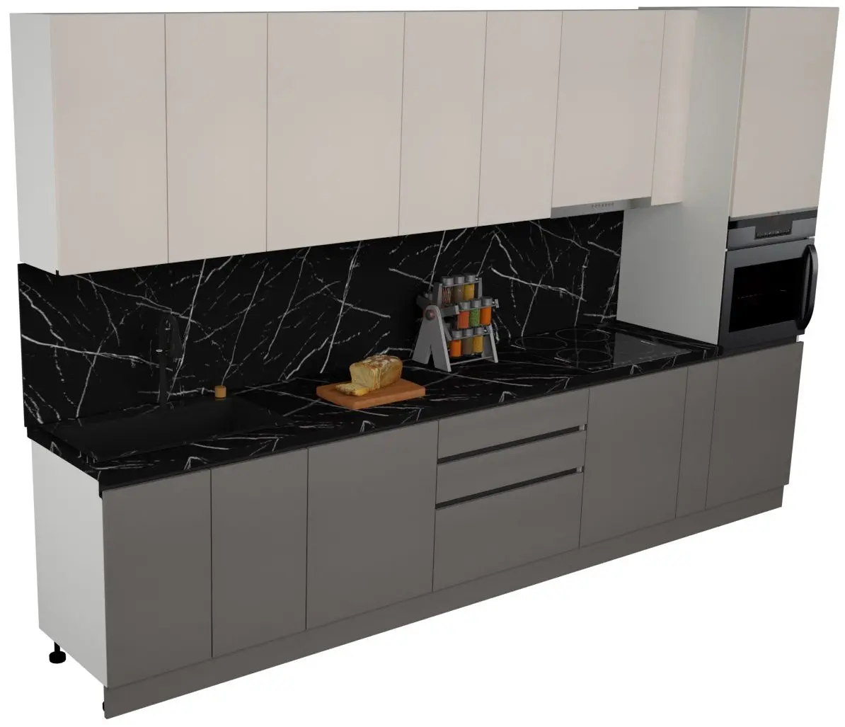 Кухня Art Flame Gola SM 3.6м (Cream/Stone Grey)