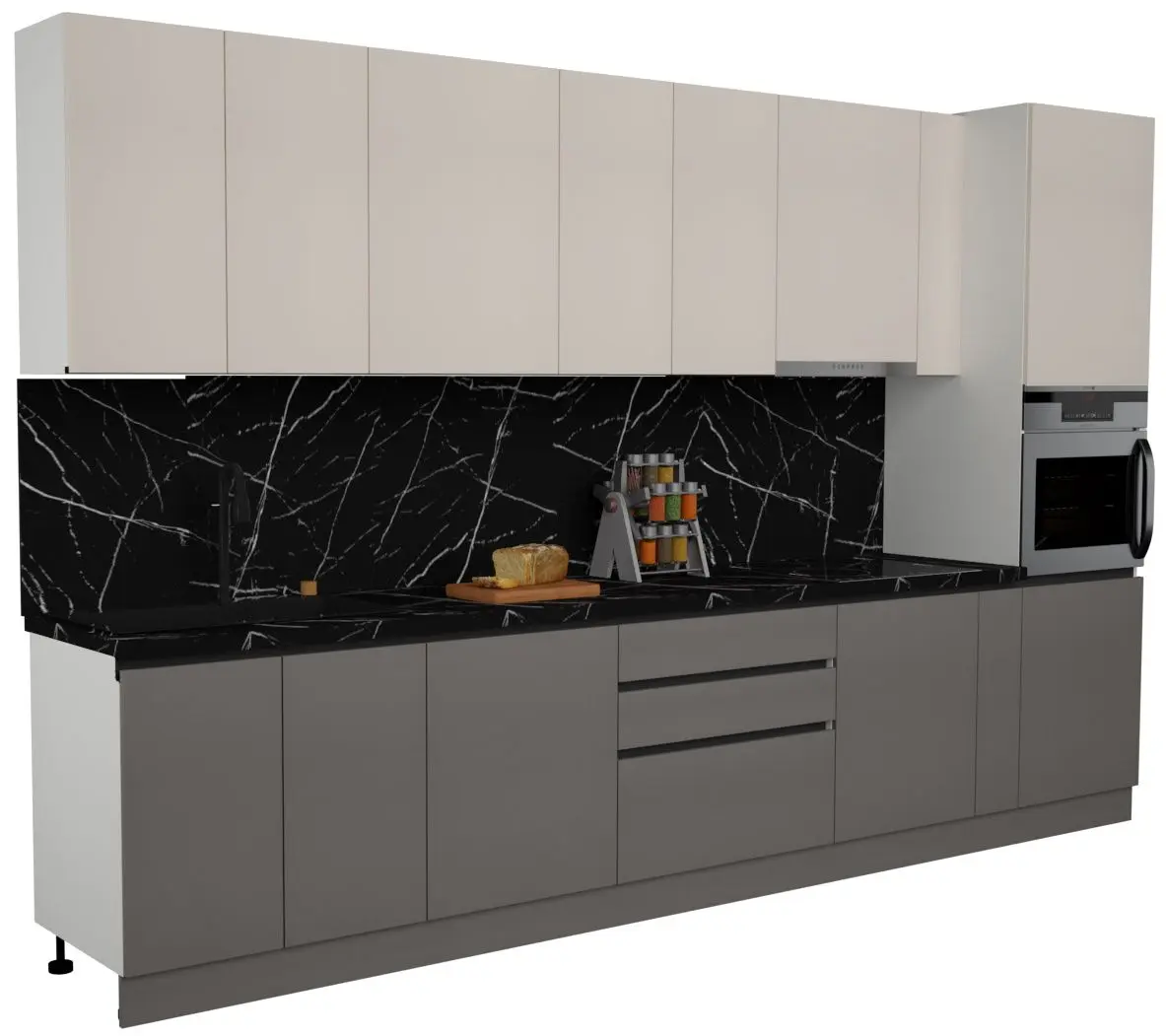 Кухня Art Flame Gola SM 3.6м (Cream/Stone Grey)