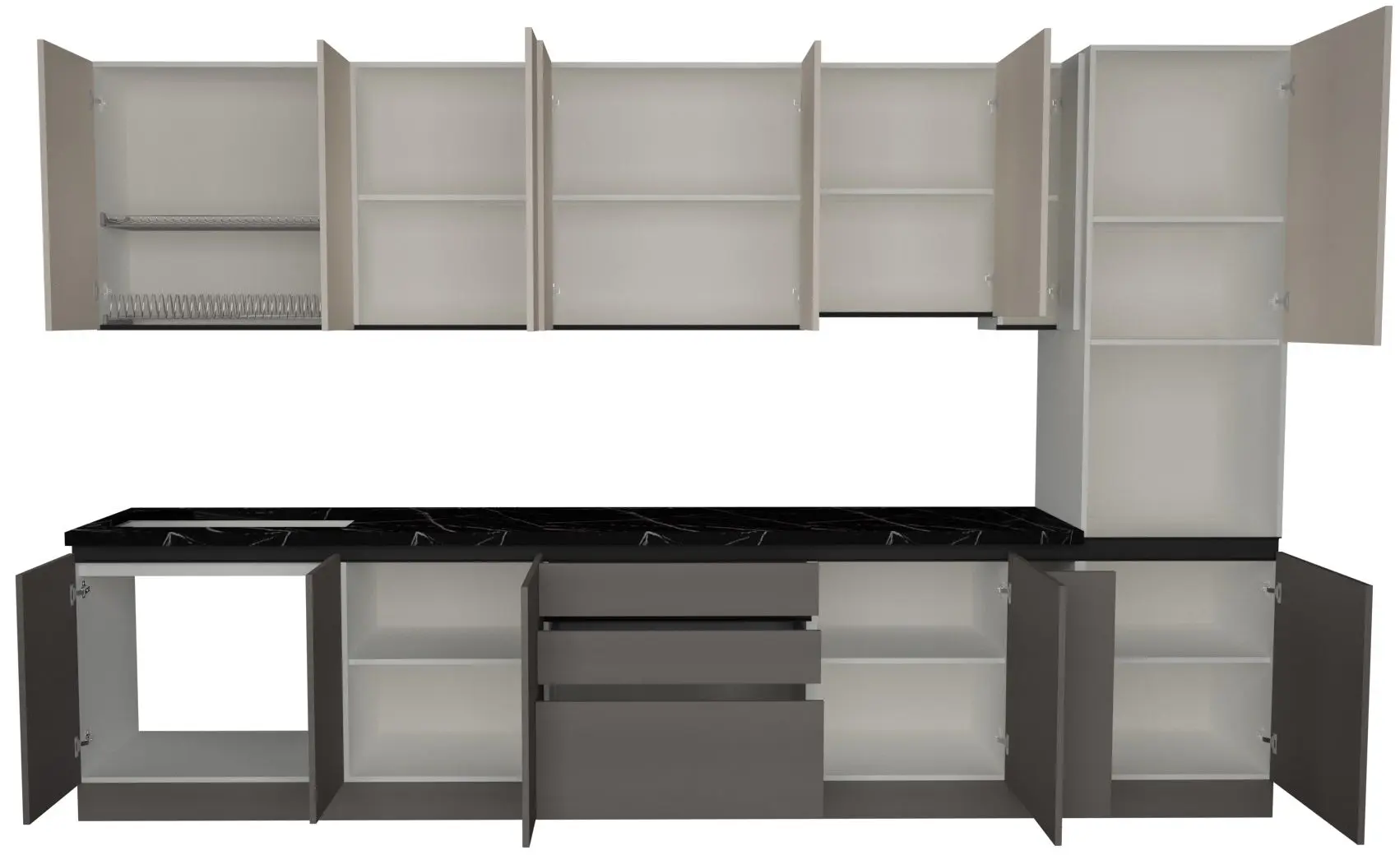 Кухня Art Flame Gola SM 3.6м (Cream/Stone Grey)