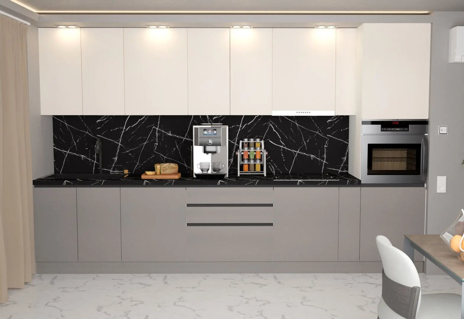 Кухня Art Flame Gola SM 3.6м (Cream/Stone Grey)