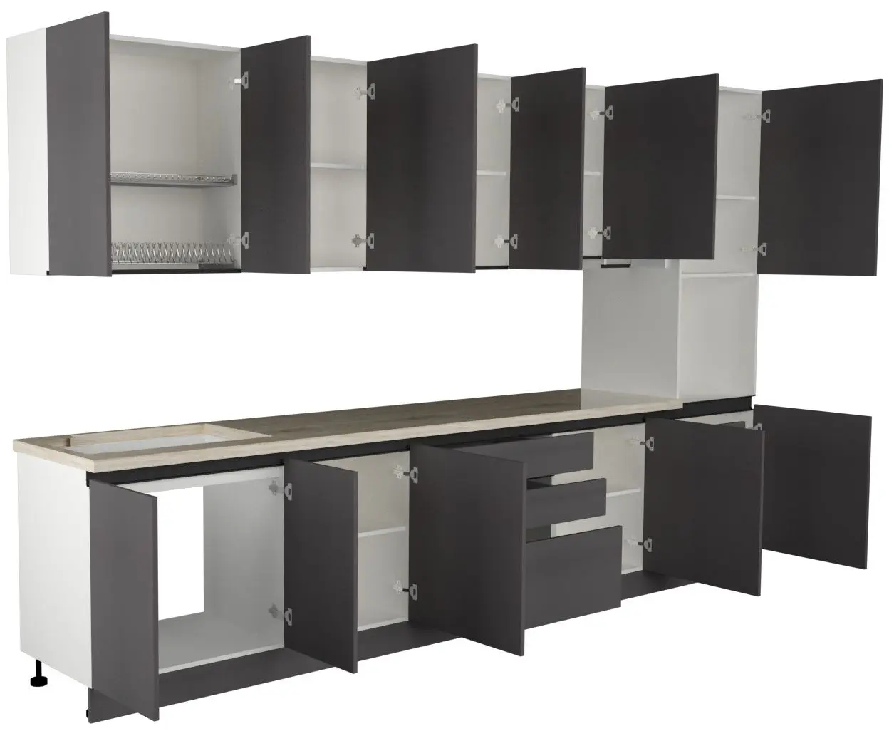 Bucatarie Art Flame Gola SM 3.6m (Storm Grey)