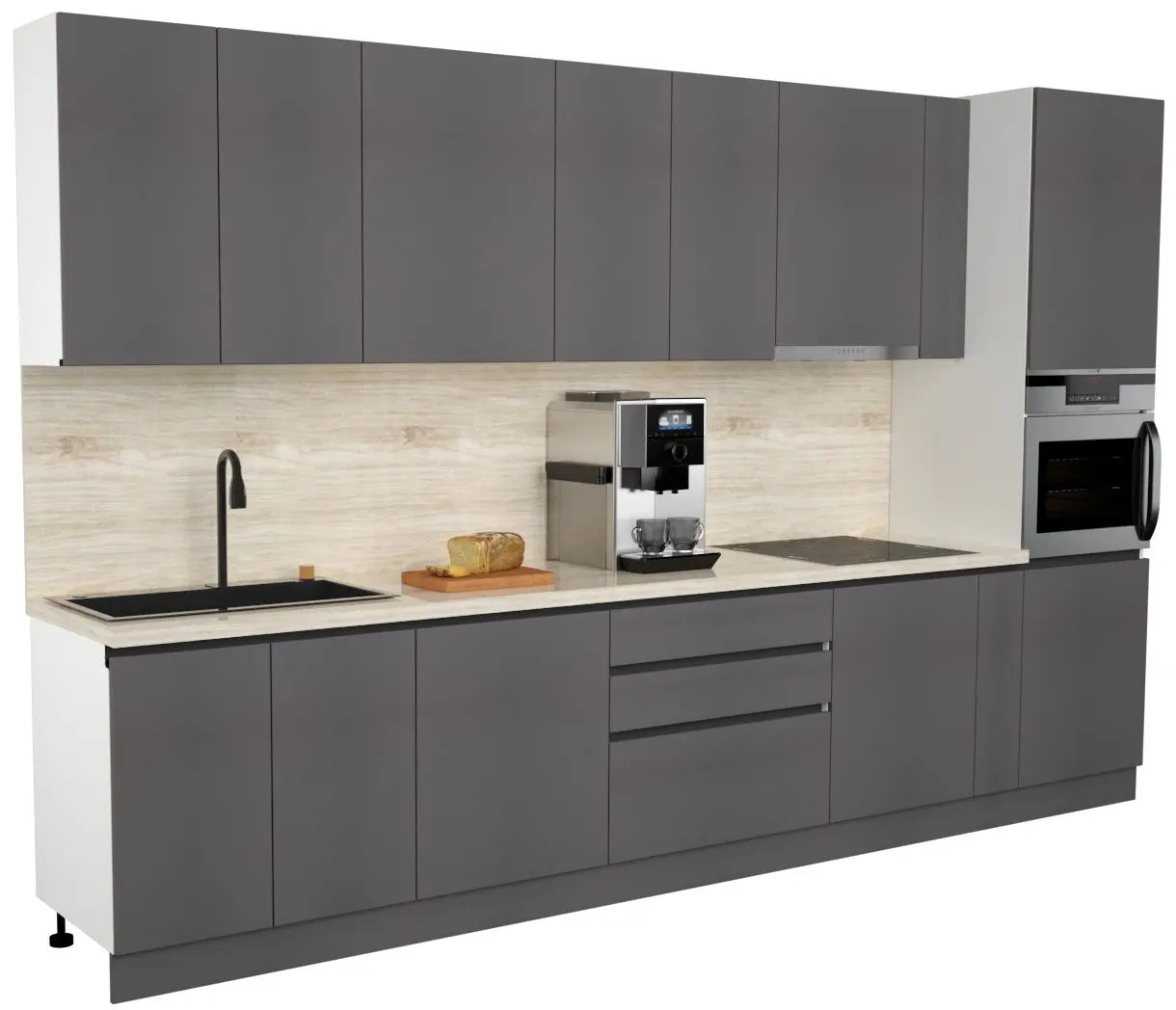 Bucatarie Art Flame Gola SM 3.6m (Storm Grey)