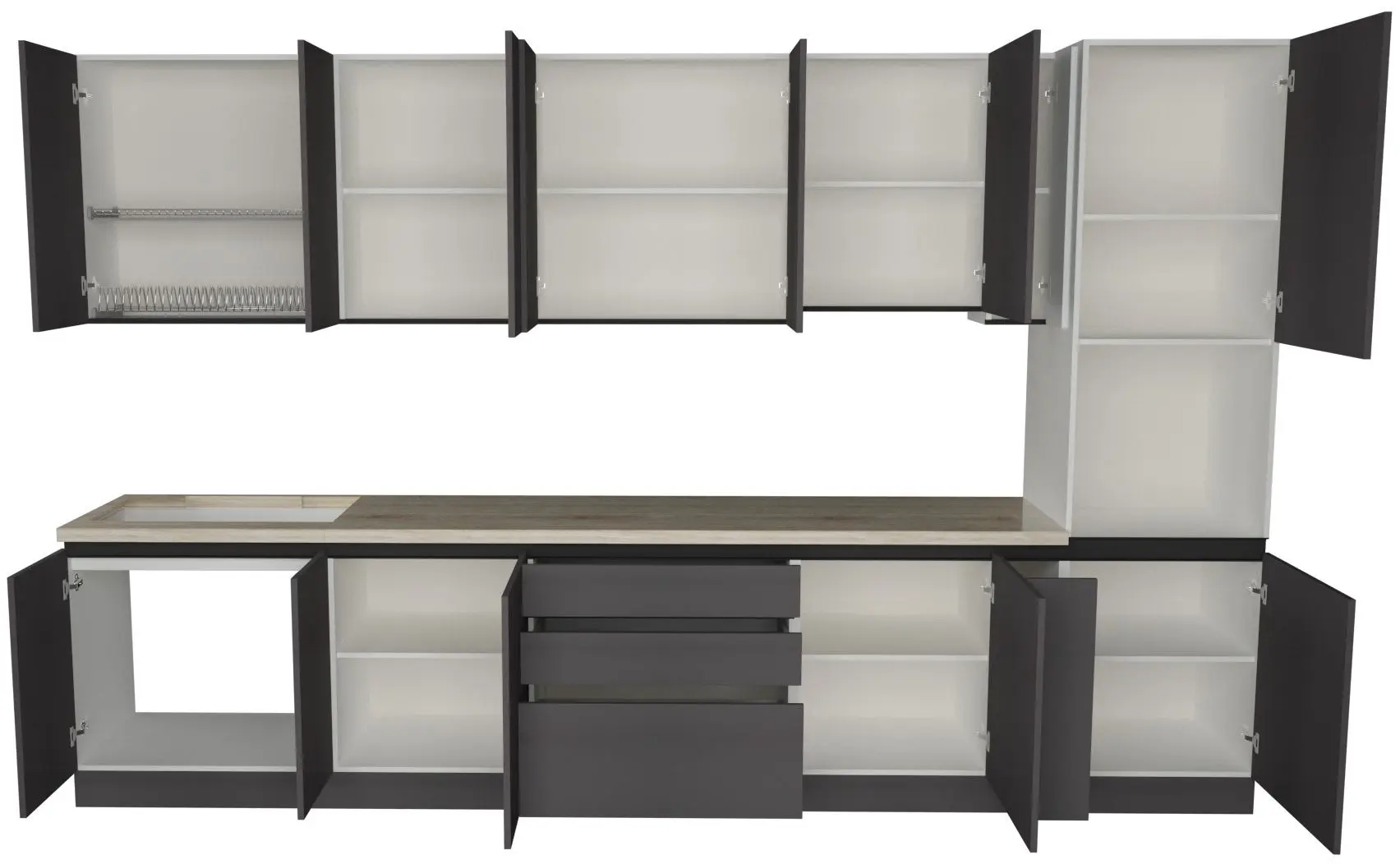 Bucatarie Art Flame Gola SM 3.6m (Storm Grey)