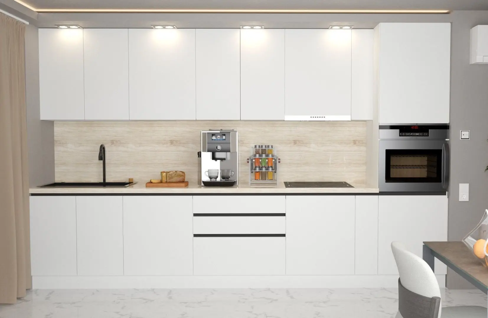 Bucatarie Art Flame Gola SM 3.6m (White)