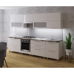 Кухня Bafimob Garis/Blum Aventos с витриной 2.8м МДФ глянец Thumb