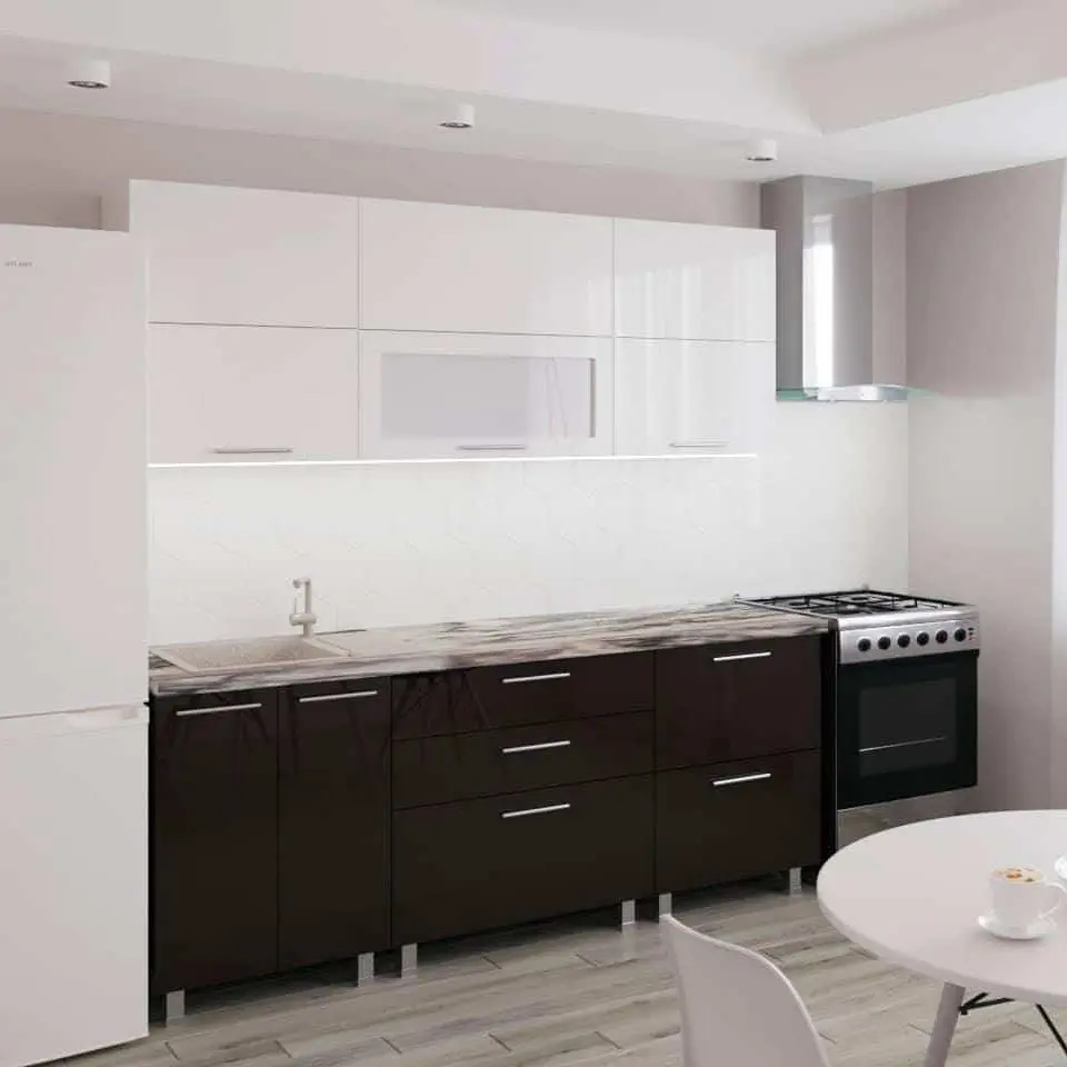 Кухня Bafimob Garis/Blum Aventos с витриной 2м МДФ глянец - 2