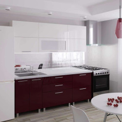 Кухня Bafimob Garis/Blum Aventos с витриной 2м МДФ глянец