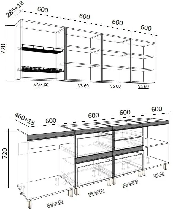 Кухня Bafimob Гола 2 2.4м МДФ АГТ - 3