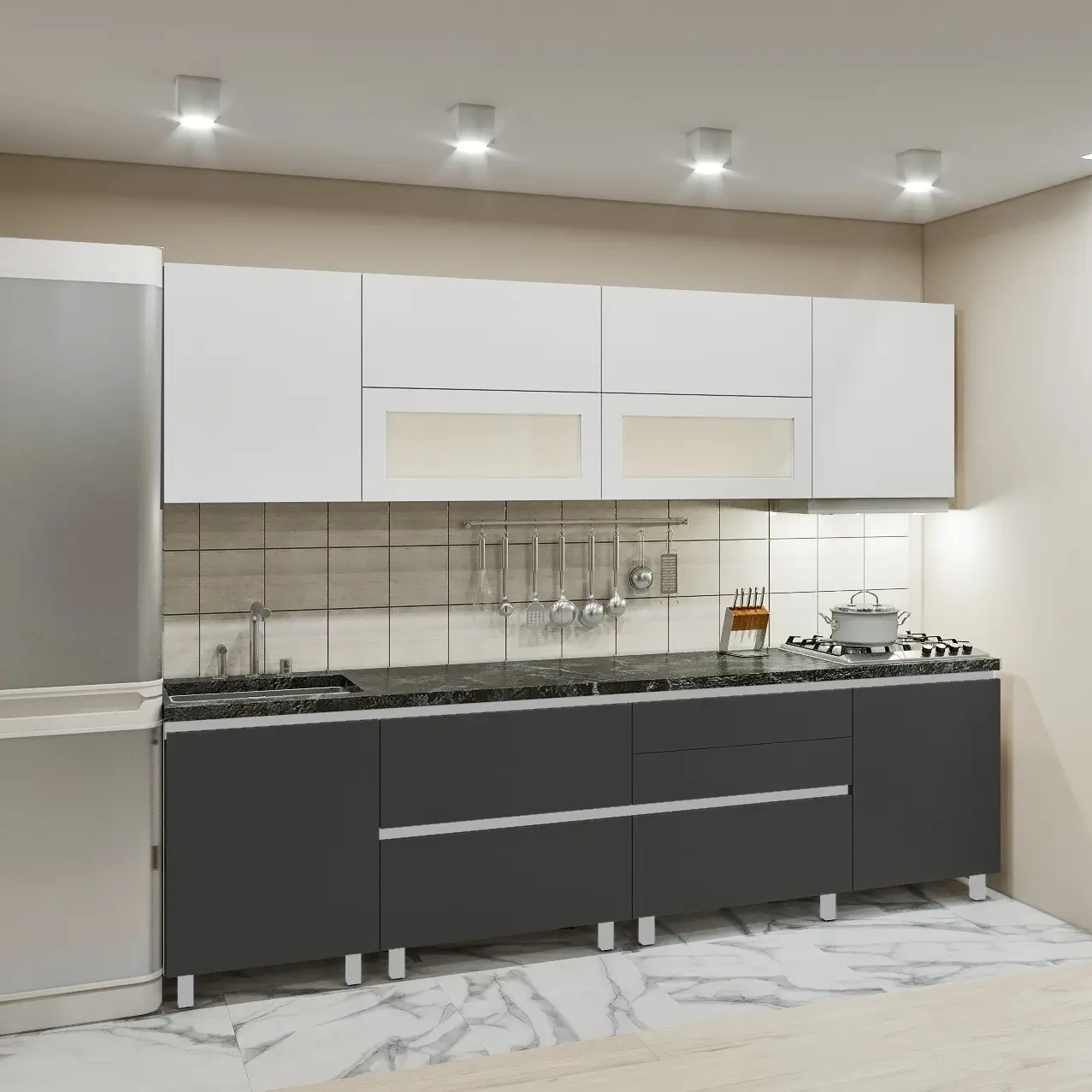 Кухня Bafimob Гола 5 с витриной 2.8м МДФ АГТ - 3