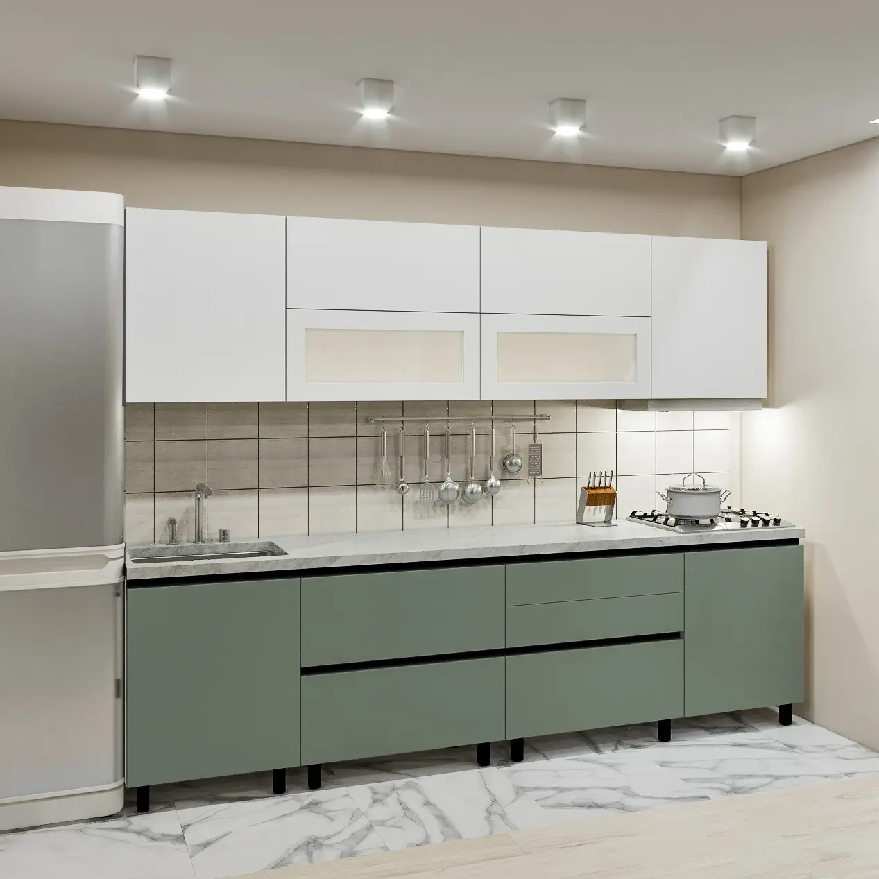 Кухня Bafimob Гола 5 с витриной 2.8м МДФ АГТ - 4