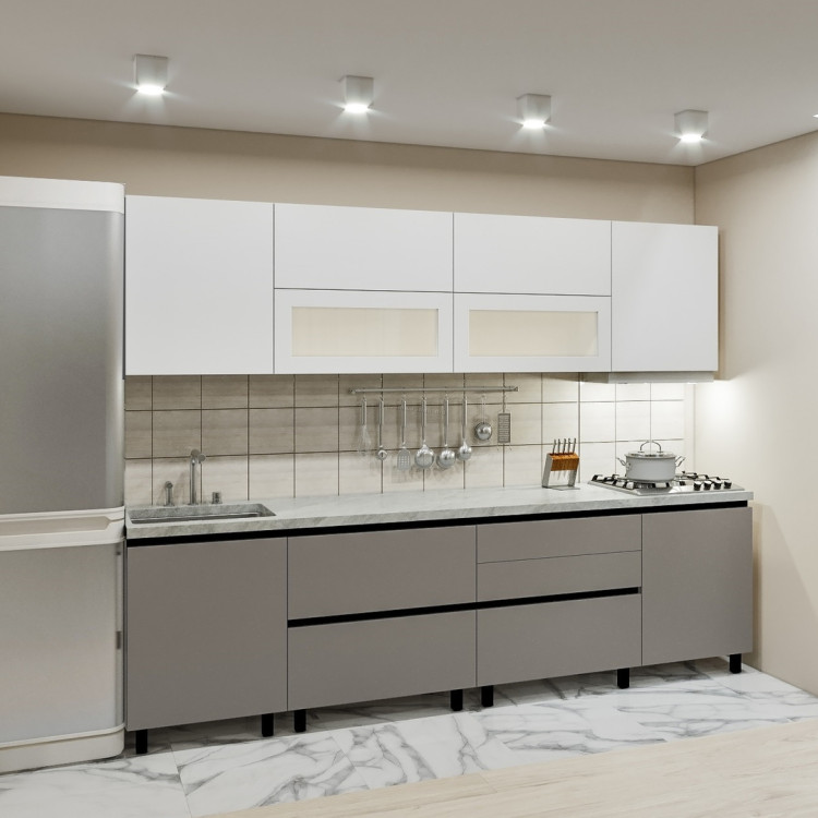 Bucatarie Bafimob Gola 5 cu vitrina 2.8m MDF AGT
