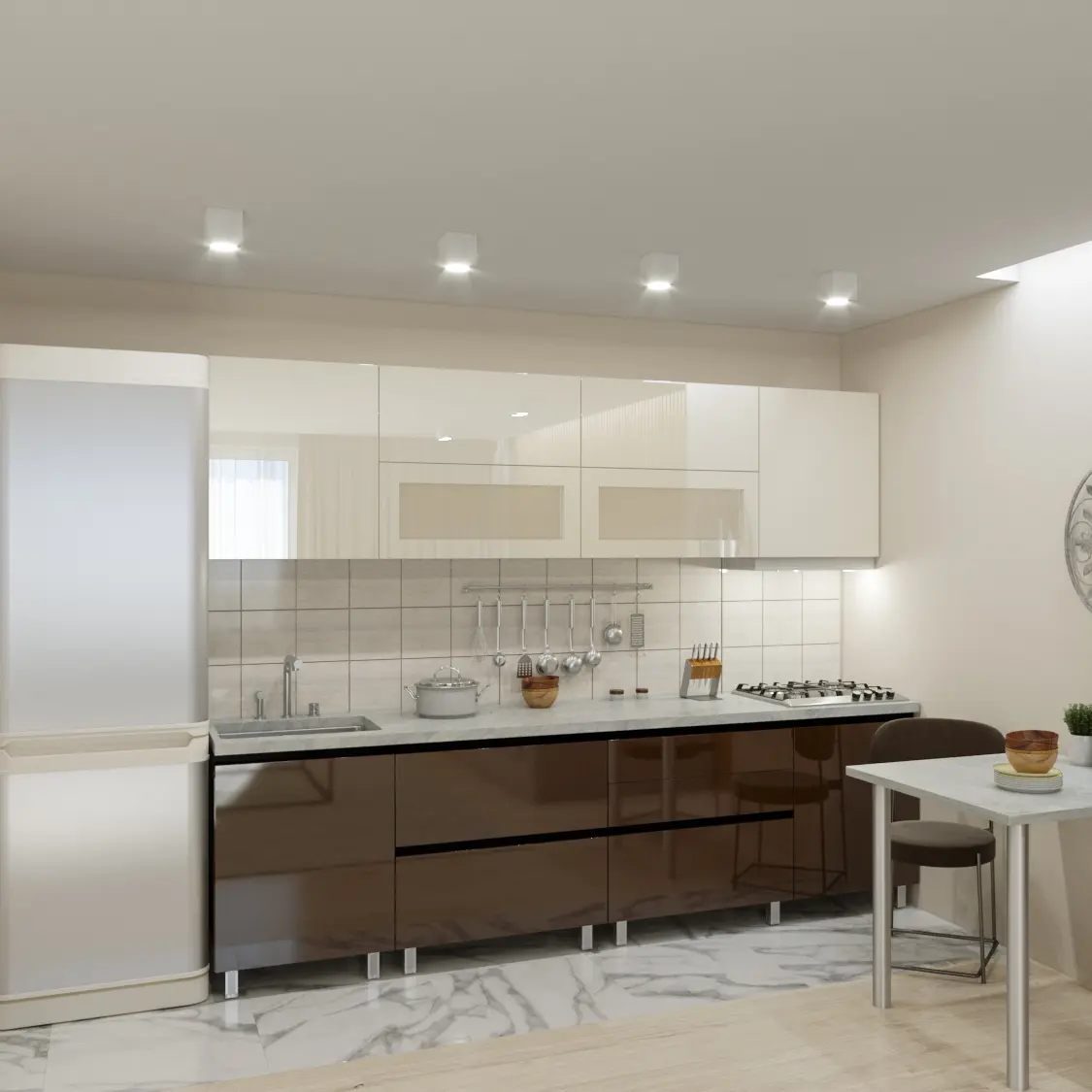 Кухня Bafimob Гола 5 с витриной 2.8м МДФ глянец - 2