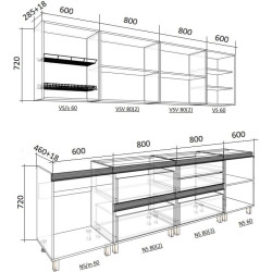 Кухня Bafimob Гола 5 с витриной 2.8м МДФ глянец Thumb