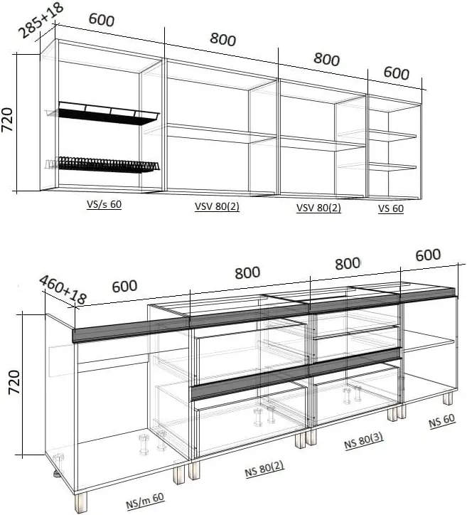 Кухня Bafimob Гола 5 с витриной 2.8м МДФ глянец - 4