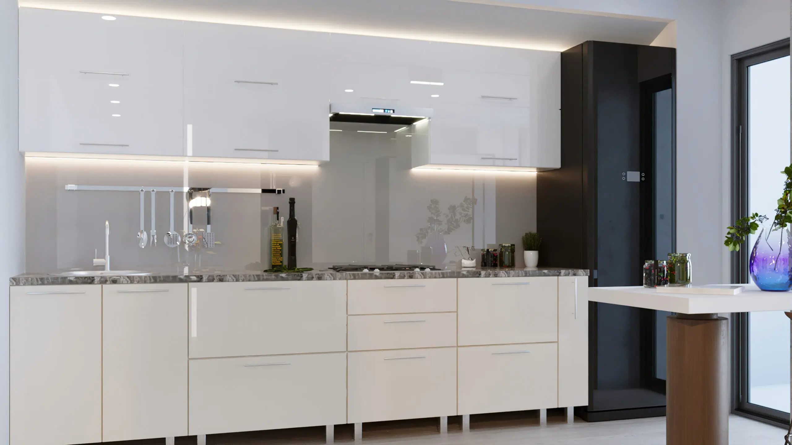 Кухня Bafimob Квадро 3м МДФ глянец - 2